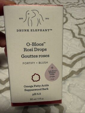 Drunk Elephant O-Bloos Rosi Drops Blush Serum - White & Pink Accents